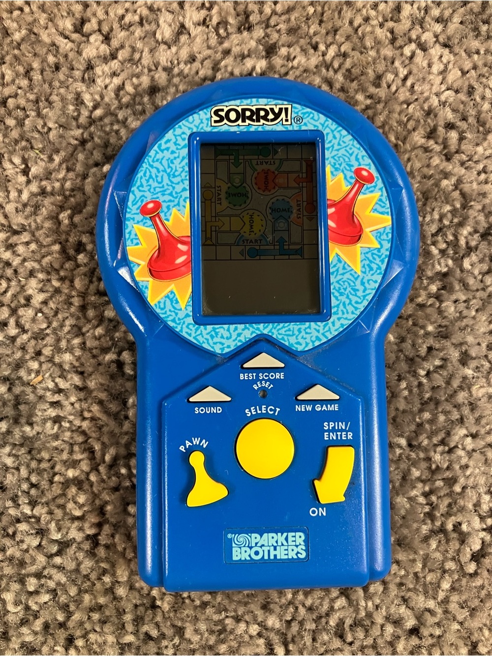 Vintage 1996 Parker Brothers Sorry Handheld Electronic Board Game Tested, Works